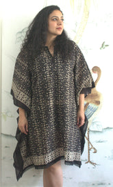 Grey Geo short kaftan dress